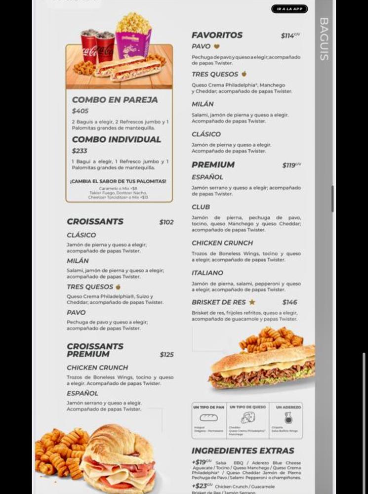 Cinepolis Vip Menu